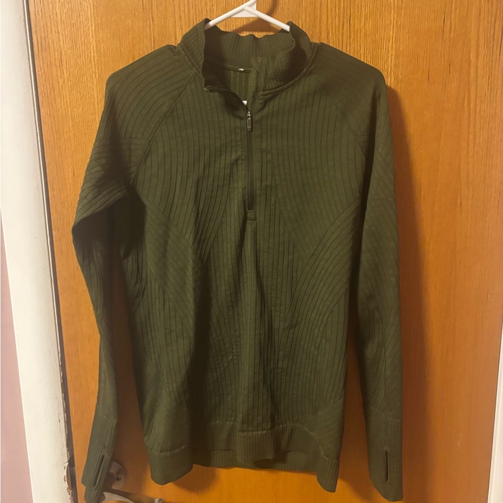 lululemon athletica Olive Green Long Sleeve Half-Zip Pullover
